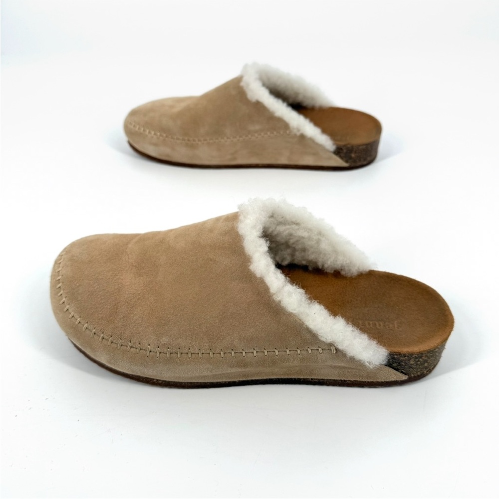 Jenni Kayne Shearling-Lined Moc Clogs Womens Size EU 39 US 9 Natural Suede - Picture 4 of 10